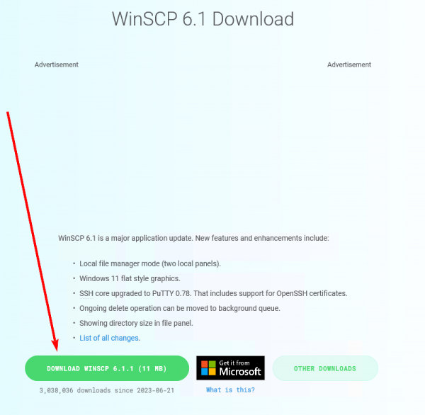 Using WinSCP to connect to the server via FTP.png